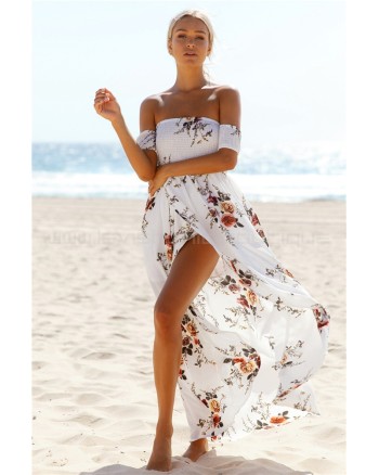 Inside Job Maxi Dress Navy White Floral